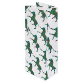 Sac Cadeau Pour Bouteille Silhouette d'impression Brown et Turquoise Zebra (Dos Angle)