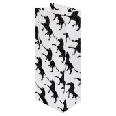 Sac Cadeau Pour Bouteille Silhouette d'impression noir et gris Zebra (Dos Angle)