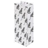 Sac Cadeau Pour Bouteille Silhouette gris léopard et gris clair (Dos Angle)