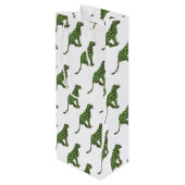 Sac Cadeau Pour Bouteille Silhouette léopard noir et vert (Dos Angle)