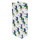 Sac Cadeau Pour Bouteille Silhouette noir et arc-en-ciel Zebra (Dos Angle)