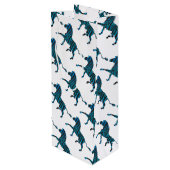 Sac Cadeau Pour Bouteille Silhouette noir et bleu Zebra (Dos Angle)