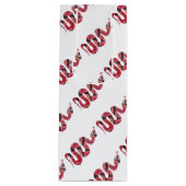 Sac Cadeau Pour Bouteille Silhouettes noires et rouges du serpent (Devant)