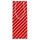 Sac Cadeau Pour Bouteille Simple Chic Diagonal Blancs Motif Sur Rouge (Dos)