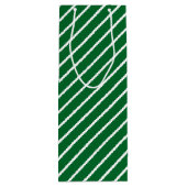 Sac Cadeau Pour Bouteille Simple Chic Diagonal Blancs Sur Vert (Dos)