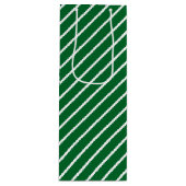 Sac Cadeau Pour Bouteille Simple Chic Diagonal Blancs Sur Vert (Devant)