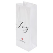 Sac Cadeau Pour Bouteille Simple élégant Noël Joie et Amour Vacances (Dos Angle)