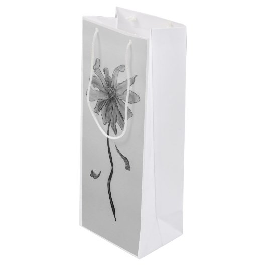 Sac Cadeau Pour Bouteille Simple marguerite (Devant Angle)