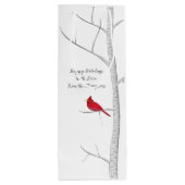 Sac Cadeau Pour Bouteille Simples Vacances Hiver Red Cardinal Birsier (Dos)