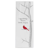 Sac Cadeau Pour Bouteille Simples Vacances Hiver Red Cardinal Birsier (Devant)