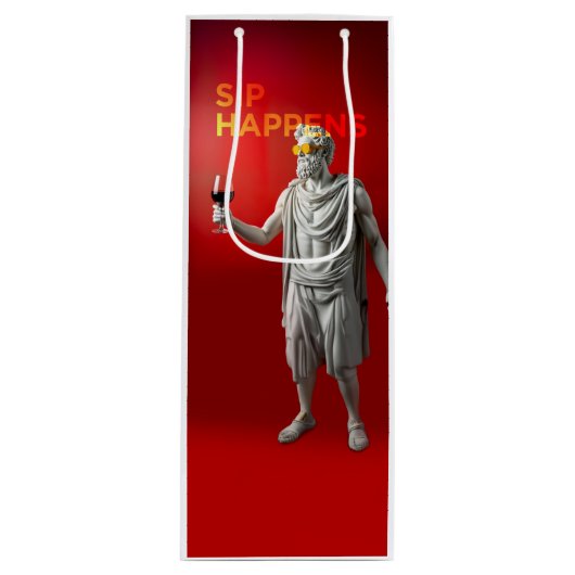 Sac Cadeau Pour Bouteille Sip Happens Wine Bag (Devant)