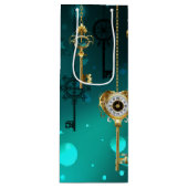 Sac Cadeau Pour Bouteille Skeleton Keys on Green Background (Devant)