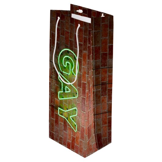 Sac Cadeau Pour Bouteille SlipperyJoe illuminé néon gay signe lumineux vif (Devant Angle)