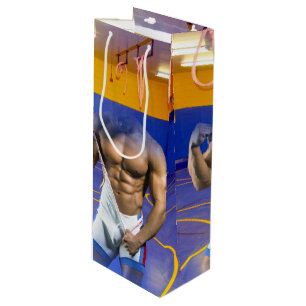 Sac Cadeau Pour Bouteille SlipperyJoe's homme musclé renflement six-pack sal