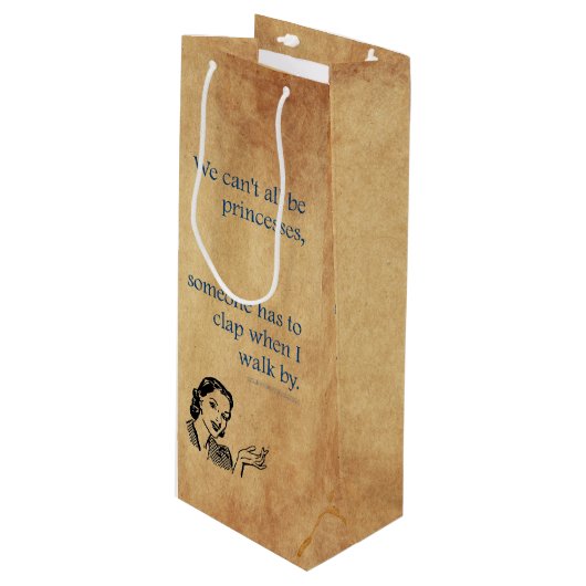 Sac Cadeau Pour Bouteille SlipperyJoe's Princess clap marchant drôle les ann (Devant Angle)