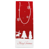 Sac Cadeau Pour Bouteille Snowman de rennes d'arbre de Noël (Devant)