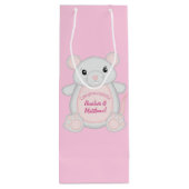 Sac Cadeau Pour Bouteille Souris Baby shower rose (Dos)