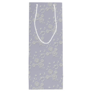 Sac Cadeau Pour Bouteille Spray Floral Style 1, Sac-CADEAU EN PURPLE BLANC