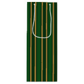 Sac Cadeau Pour Bouteille Springbok vert et or bonbons rayures (Devant)