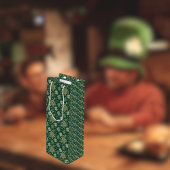 Sac Cadeau Pour Bouteille St Patrick's Day Celtic Knot 4 Leaf Clover Plaid