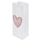 Sac Cadeau Pour Bouteille Striped Heart (Dos Angle)