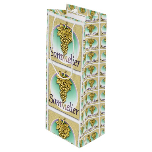 Sac Cadeau Pour Bouteille Symbole sommelier (Devant Angle)