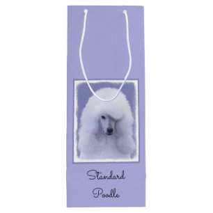 Sac Cadeau Pour Bouteille Tableau blanc standard de caniche - Art original d