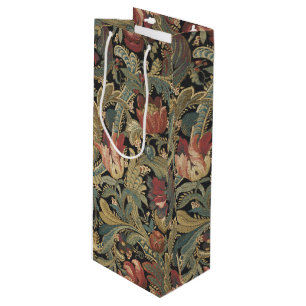 Sac Cadeau Pour Bouteille Tapisserie florale riche Brocade Antique Classique