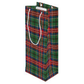 Sac Cadeau Pour Bouteille Tartan Noël Clan MacCulloch Green Check Plaid (Dos Angle)