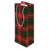Sac Cadeau Pour Bouteille Tartan Noël Clan MacKinnon Vert Rouge Carreaux (Dos Angle)