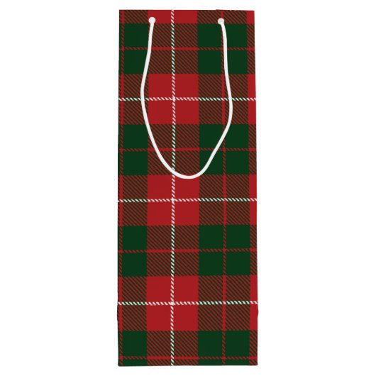 Sac Cadeau Pour Bouteille Tartan Noël Clan MacKinnon Vert Rouge Carreaux (Dos)