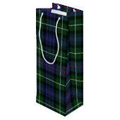 Sac Cadeau Pour Bouteille Tartan vert pourpre de Noël Plaid (Dos Angle)