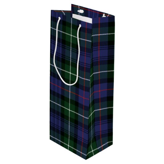 Sac Cadeau Pour Bouteille Tartan vert pourpre de Noël Plaid (Devant Angle)