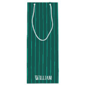 Sac Cadeau Pour Bouteille Teal pinstripes (Dos)