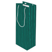 Sac Cadeau Pour Bouteille Teal pinstripes (Devant Angle)