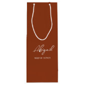Sac Cadeau Pour Bouteille Terracotta Fall Nom Personnalisé Mariage (Dos)