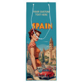 Sac Cadeau Pour Bouteille Texte personnalisé Espagne Vintage (Dos)