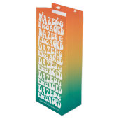 Sac Cadeau Pour Bouteille Texte Rétro Étourdie et Fiancée (Devant Angle)