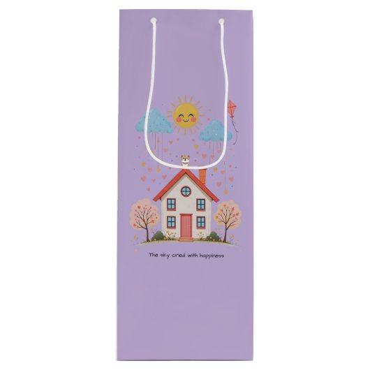 Sac Cadeau Pour Bouteille The sky cried with happiness (Devant)