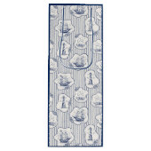 Sac Cadeau Pour Bouteille Thème marin Bleu Bleu Blancs Phare (Devant)