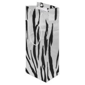 Sac Cadeau Pour Bouteille Tiger noir et blanc (Dos Angle)