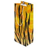 Sac Cadeau Pour Bouteille Tiger noir et orange (Dos Angle)