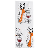 Sac Cadeau Pour Bouteille Tipsy and Bright Reindeer  (Dos)