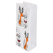 Sac Cadeau Pour Bouteille Tipsy and Bright Reindeer  (Devant Angle)