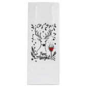 Sac Cadeau Pour Bouteille Tipsy et Bright Deer (Devant)