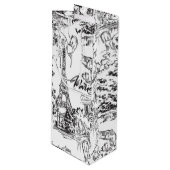Sac Cadeau Pour Bouteille Toile Paris Eiffel noir et blanc (Devant Angle)