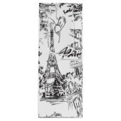 Sac Cadeau Pour Bouteille Toile Paris Eiffel noir et blanc (Devant)