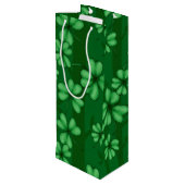 SAC CADEAU POUR BOUTEILLE TONS DE SHAMROCKS IRLANDAIS VERTS (Dos Angle)