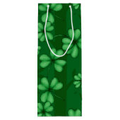 SAC CADEAU POUR BOUTEILLE TONS DE SHAMROCKS IRLANDAIS VERTS (Dos)