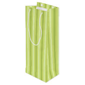SAC CADEAU POUR BOUTEILLE TONS DE STRIPES VERTES DE LIME (Dos Angle)